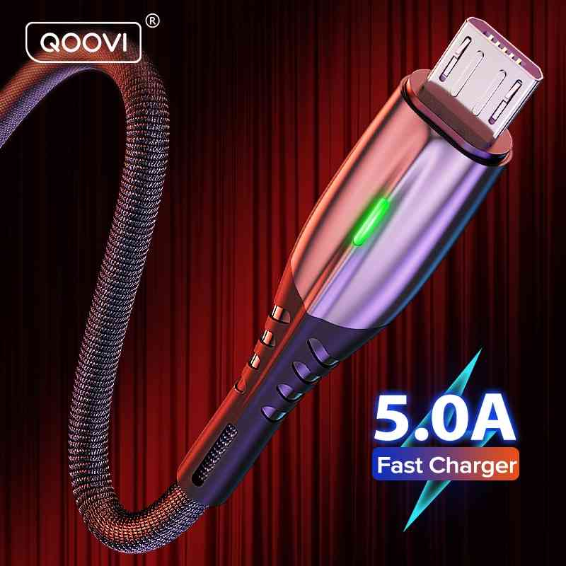 5A 2m Micro USB Type C Cable Android Mobile Phone Charger Fast Charging Data Cord Charge For iPhone 13 12 Xiaomi Samsung Huawei